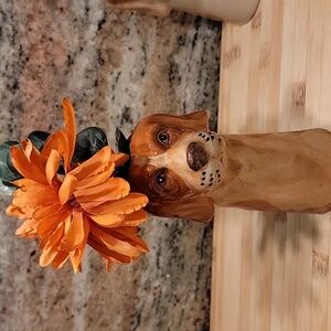 Anthropologie Stoneware Bloodhound Dog Vase